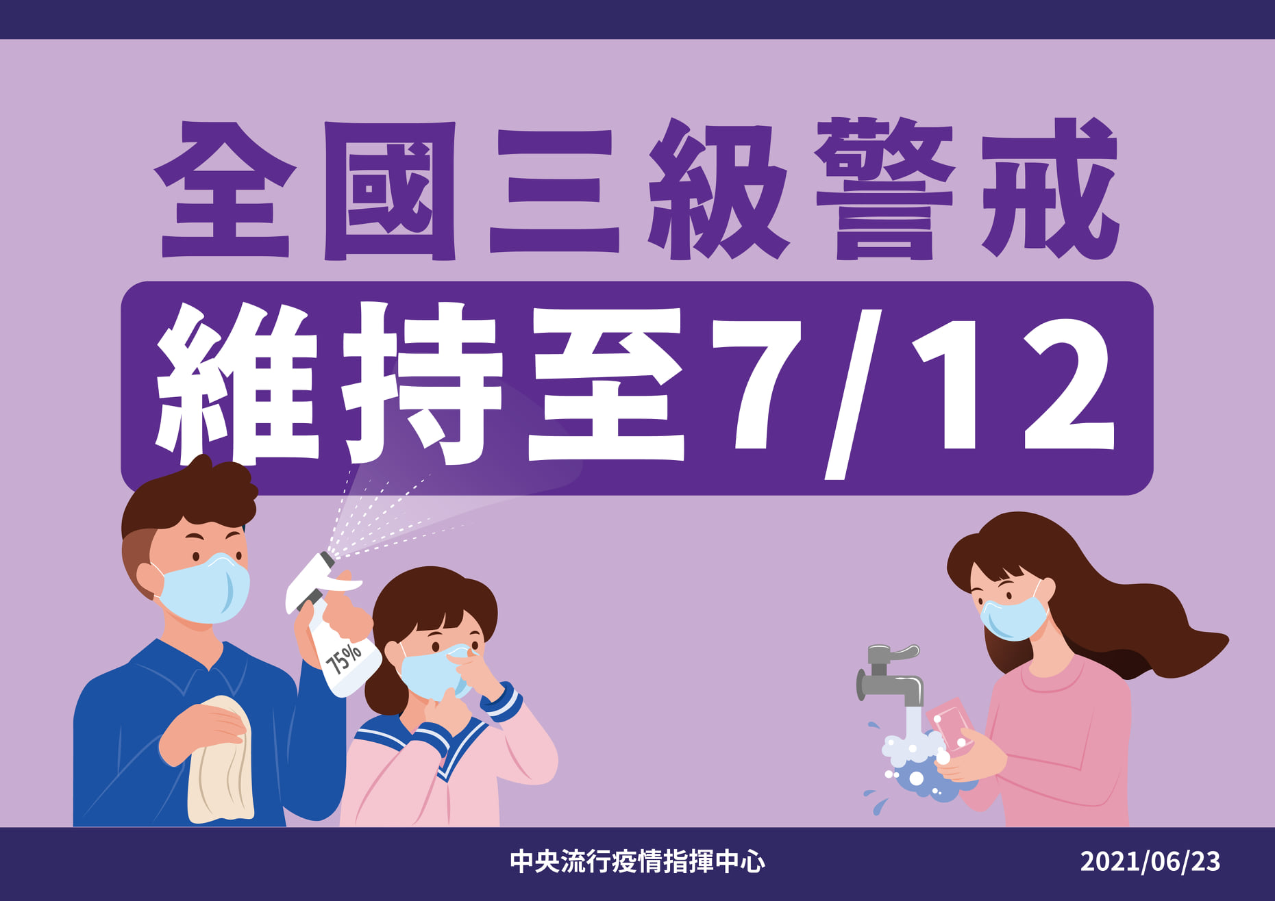 三級警戒維持到7月12日